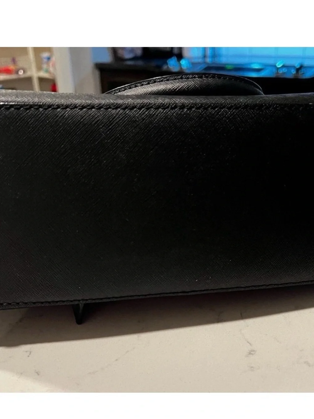 kate spade black leather dome satchel with gold hardware